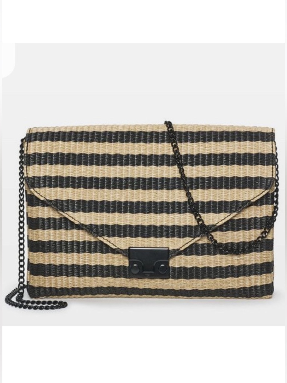 Loeffler Randall Straw Stripe Envelope Style Crossbody / Clutch
